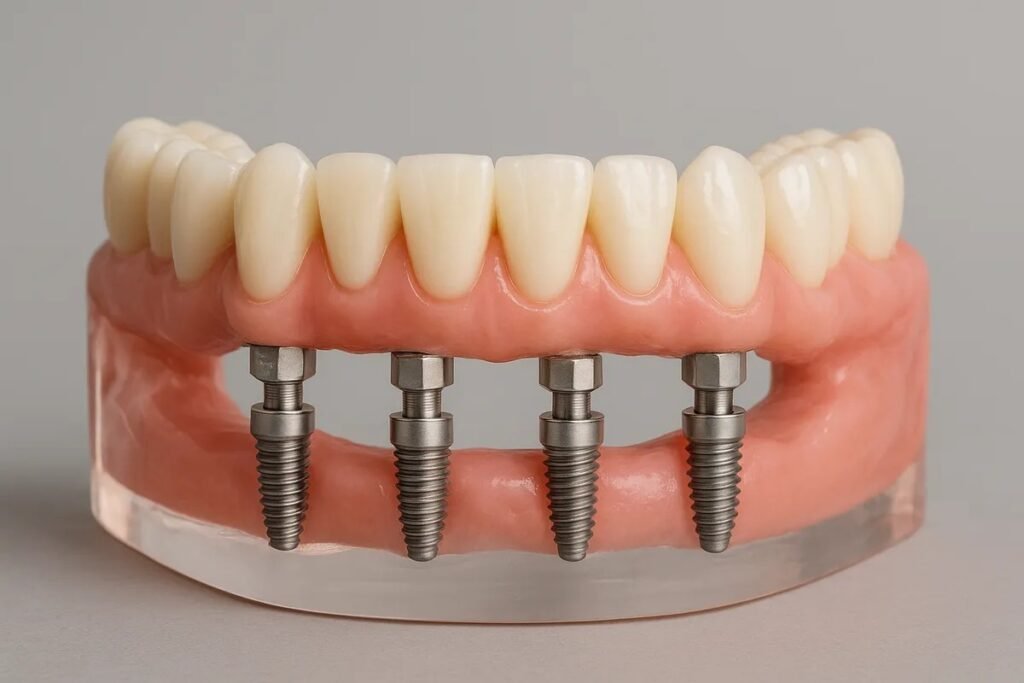 All-on-4 full mouth dental implant supported fixed teeth